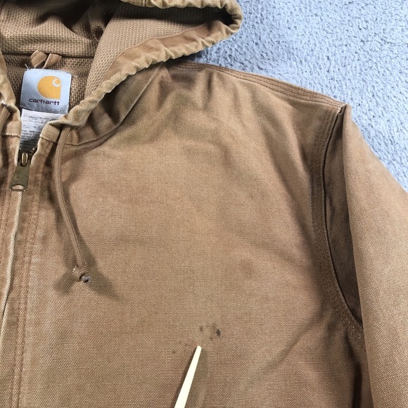 Vintage Carhartt Jacket Mens Large Brown J131 Canvas Hooded Workwear Made In USA - Picture 10 of 12
